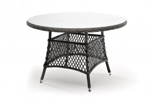 «Эспрессо» плетеный круглый стол, диаметр 118 см, цвет графит