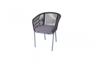 «Марсель» плетеный стул из эластичных лент (темно-серый)