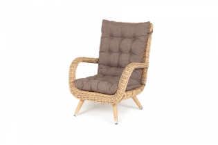 «Толедо» кресло плетеное с подушками (соломенный)