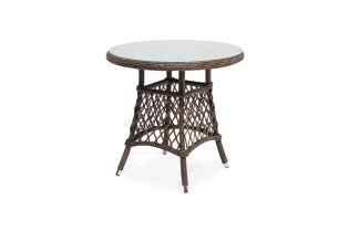 «Эспрессо» плетеный круглый стол, диаметр 80 см, цвет коричневый