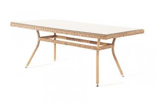 «Латте» плетеный стол из искусственного ротанга 200х90см, цвет бежевый